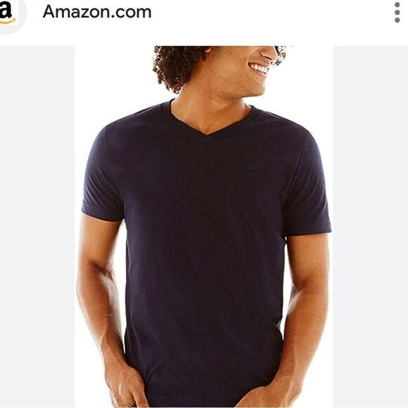 Arizona Jeans Men's Large V Neck Short Sleeve Shirt - Picture 6 of 6